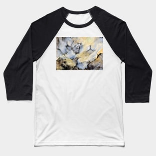 Blue, Gold and Grey Marble effect, Abstract Art Baseball T-Shirt